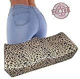 CheckBox BBL Pillow - Brazilian Butt Lift Quality Foam Pillow with Booty Support Technology - Dr. Approved for Post Surgery Recovery Relief Off Loading Leopard Print