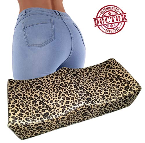 CheckBox BBL Pillow - Brazilian Butt Lift Quality Foam Pillow with Booty Support Technology - Dr. Approved for Post Surgery Recovery Relief Off Loading Leopard Print