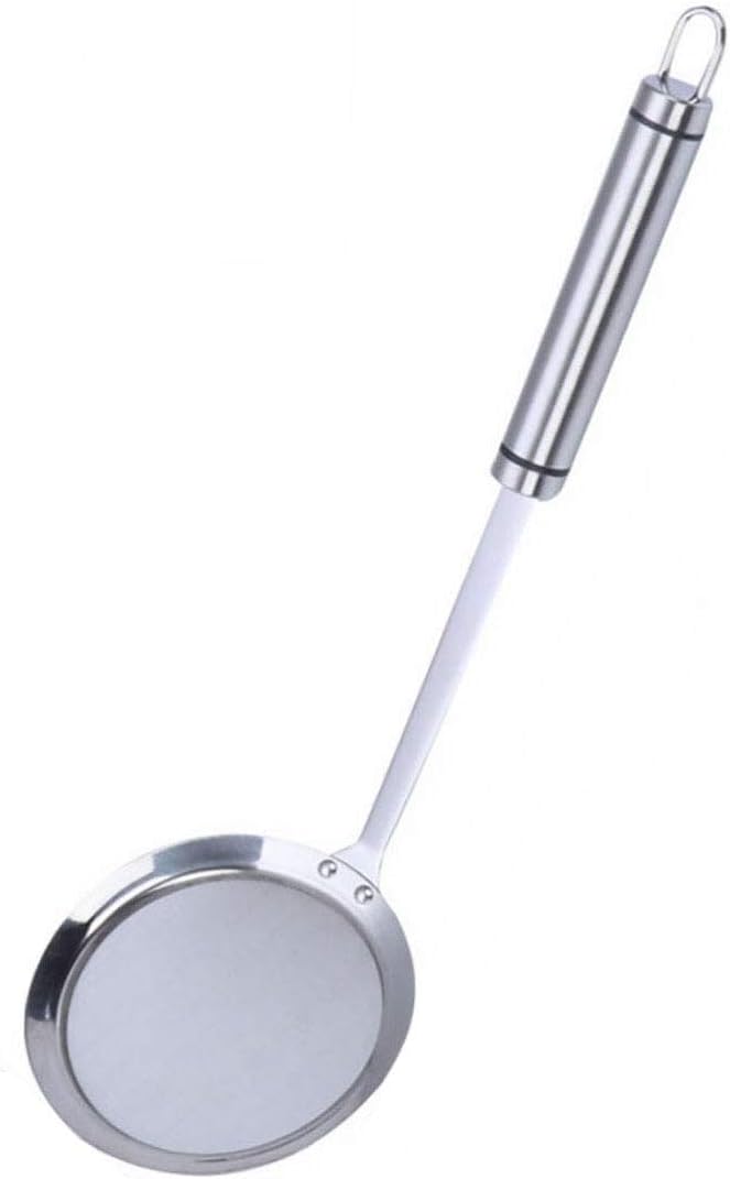 Strainers Fine Mesh, SUS 304 Premium Stainless Steel Fine Mesh Food Strainer Kitchen Colander Sieve Sifter Hand-held Oil Spoon Seives with Good Grip Handle, Small Medium Large Size