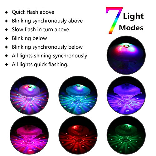 Linkax Pool Lights Floating Lights Pond Lights Waterproof Colorful Baby Bathtub Light for Swimming Pool Pond Bathtub Fountain Party Decorations (7 Lighting Modes)