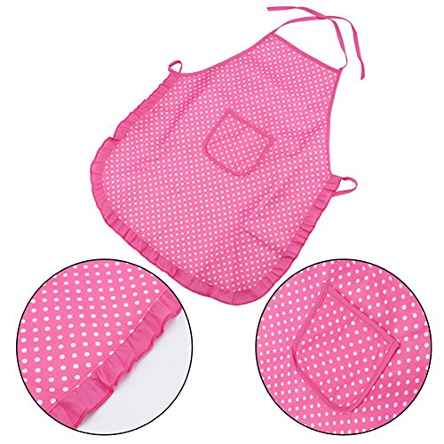 Shopline Child Chef Set, Cute Little Chef Playset for Kids Girls Cooking Pretend Playing and Dressing Up, Including Chef's Apron, Hat,Oven Mitt, Rolling Pin 11 Pieces Accessories