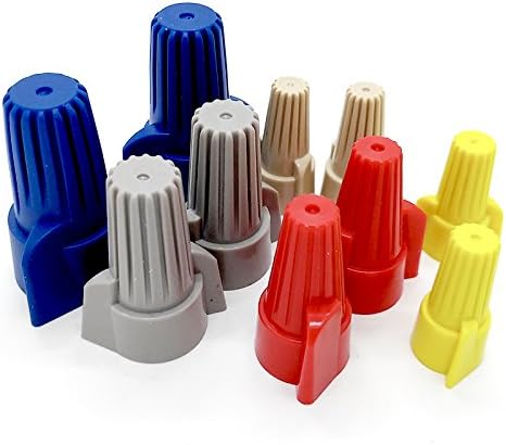 Suyep Screw-On Electrical Winged Wire Connectors, with Spring Insert Twist Nuts Caps Connection Assortment Set (P11-50 P12-50 P13-50 P15-50 P17-50)