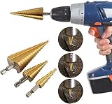 ss shovan 3Pcs HSS Step Bits 4-12mm 4-20mm 4-32mm Titanium Coated Drill Bits view 6