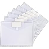 Tamaki 6 Pack Binder Pocket for 11 Ring, Letter Size, Clear | Binder Folders with Closure for School Supplies