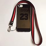 iPhone 7 and 8 Jordan 23 Case,Reflective Mirror Case Jumpman Cover with Soft Neck Lanyard.Shockproof Resistant Case for iPhone 7 and 8 Case 4.7 Inch. (Black Case)