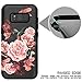 RabeMall Galaxy S8 Plus Case Unique Pretty Flowers for Girls/Women Anti-Fingerprint Three Layer High Impact Resistant Hybrid Shockproof Protective Cover,Floral Black
