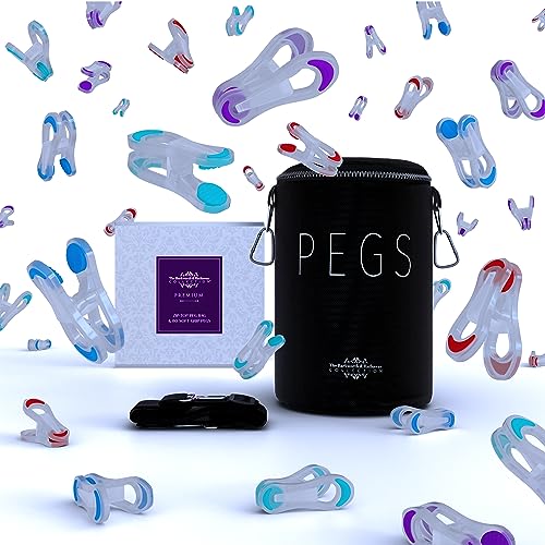 The Barkworth & Hathaway Collection Clothes Peg Bag with 80 Soft Grip Pegs โ Waterproof & Zip-Top Storage | Includes Strong Laundry Pegs for Washing Lines, Airers & Rotary Dryers