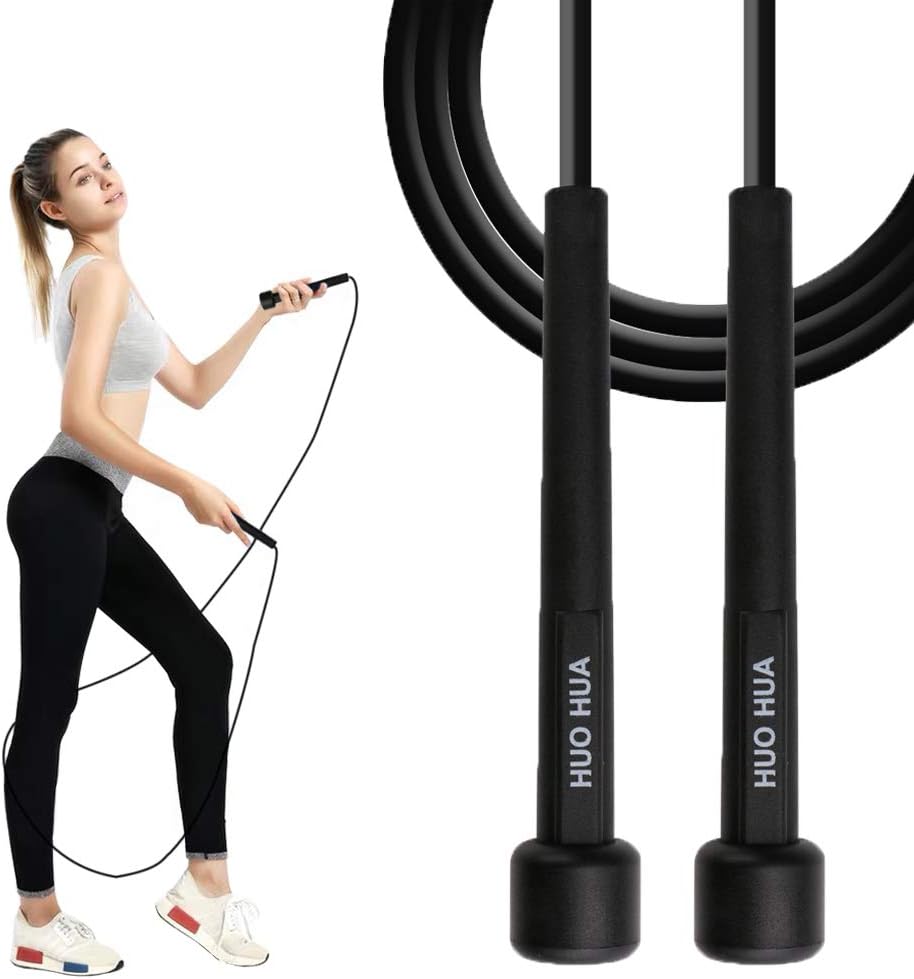 PDX Jump Rope for Cardio and Athletic Workouts - Adjustable PVC Jumping Ropes with Frosted Anti Skid Handles for Men, Women and Kids