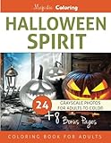 Halloween Spirit: Grayscale Coloring Book for Adults by Majestic Coloring