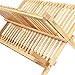 Bamboo Dish Drying Rack | 2 Tier & Folding Collapsible | 18.5