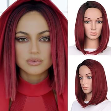 Amazon Com Ivy Hair Bob Straight Dark Root Wine Red Wigs Sewing