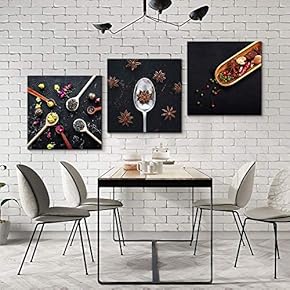 3 Panel Delicious Food Pictures Home Wall for...