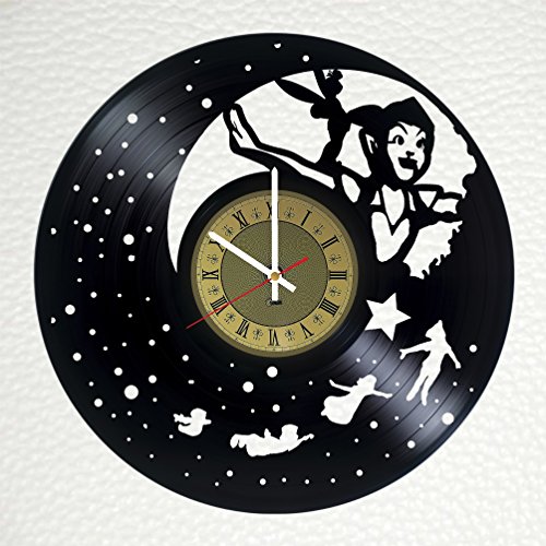 Flying boy record wall clock - gift idea for boys girls women friends girlfriend and teens - home & office bedroom wall decor - customize your clock