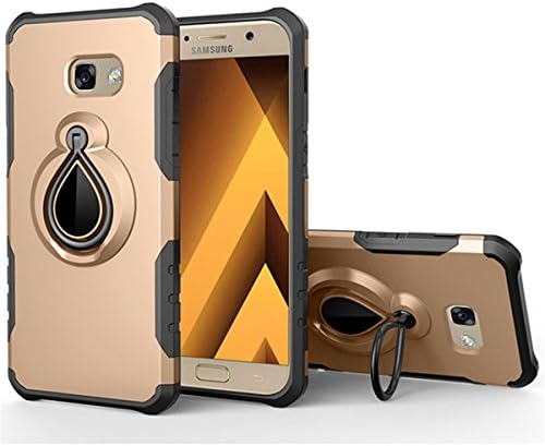 for Samsung Galaxy A7 (2017) Case [Water-drop Armor] 360 Degree Rotating Ring Case Back Cover, Built-in Ring Holder Kickstand, Can work with Magnetic Car Mount, Impact Resistant, Shockproof
