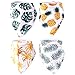 Stadela 100% Cotton Baby Bandana Drool Bibs for Drooling and Teething Nursery Burp Cloths 4 Pack Unisex Set for Girl and Boy – Palm Tropical Leaf Hawaii Surfing Pineapple Beach Summer