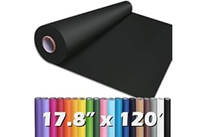 PerkHomy 17.8" x 1,440" (120') Black Kraft Paper Roll for Craft Bulletin Board Paper Art Table Covering Crafting Gift Wrapping Bouquet Packing Parcel 80GSM 55LB (Black, 17.8" x 120')