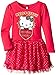 Hello Kitty Little Girls' Toddler Long Sleeve Dress, Red Ribbon, 2T