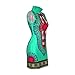 SheKiss Traditional African Print Bodycon Sleeveless Dresses Green