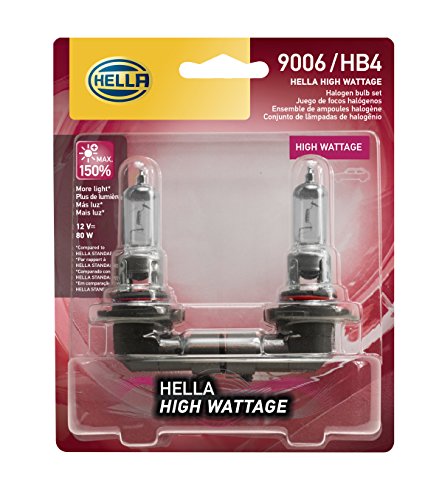 HELLA 80WTB Wattage-80W High Wattage 9006 Bulbs, 12V, 2 Pack