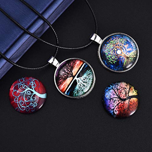 LANBEIDE 90 Pieces- 45 PCS Round Bezel Pendant Trays Sets, with 45 PCS Black Waxed Necklace Cord for Photo Pendant Crafting Jewelry - Thumbnail 6