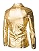 ZEROYAA Mens Geek Design Metallic Silver Blazer/Party Suit Jacket Gold 3X-Large,US XL