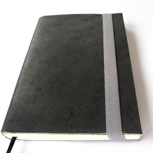 Journal to Write Gray Genuine Soft Leather With Elastic Strap Handmade Notebook 100 Blank Pages 5"