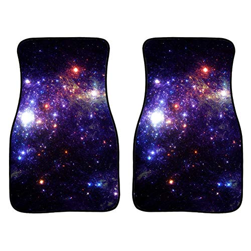 INSTANTARTS 2 Piece Universal Galaxy Stylish Car Floor Mat Vehicle Decor Soft Comfort Cars Mats Fit for SUV Sedans Truck - Thumbnail 2