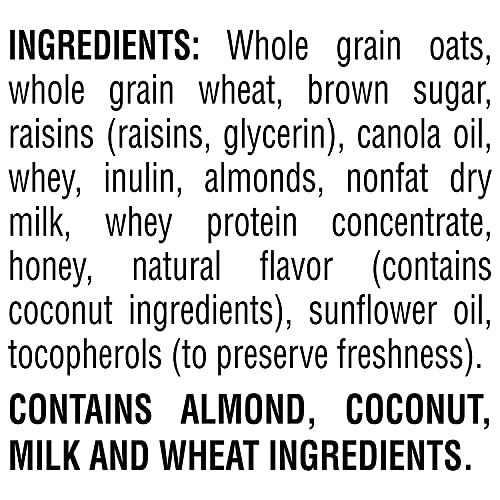 QUAKER GRANOLA OATS, HONEY, ALMONDS & RAISINS, 100% NATURAL, 24.1 OZ