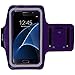 i2 Gear Cell Phone Armband Case for Running - Workout Phone Holder with Adjustable Arm Band and Reflective Border - Large Armband for iPhone X XS Galaxy S9, S8, S7, Edge, LG, Purple