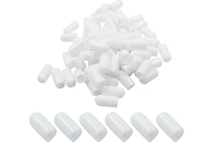 Kyuionty 120PCS Vinyl Flexible Rubber End Caps, 6.5mm (1/4") ID Bolt Screw Thread Protectors (White)