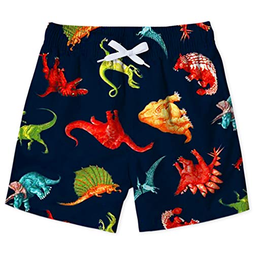 Boys Summer Swim Trunks Funny Dinosaur Outdoor Board Shorts 3D Printed