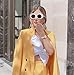 FEISEDY Sunglasses White Oval Clout Goggles for Women Men Retro Round Trendy Rimmed Clueless Costume Frame B2253