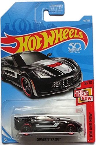 Hot Wheels 2018 Then And Now Corvette C7 Z06 48/365, Black