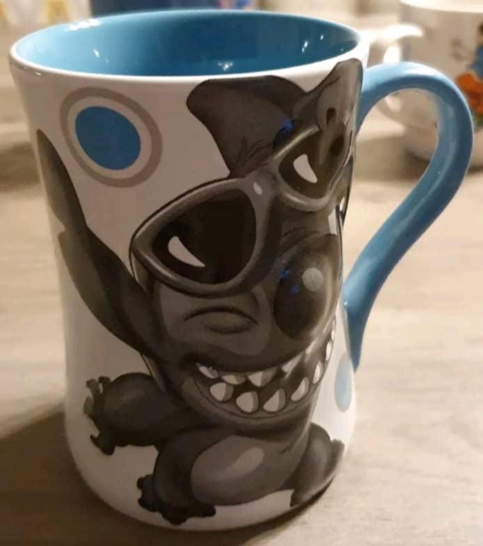Disney Chunky Stitch Wearing Sunglasses Blue Spot Mug