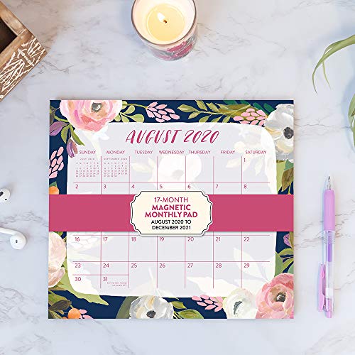Magnetic Monthly Calendar Pad 2021 in Bella Flora by Orange Circle ...