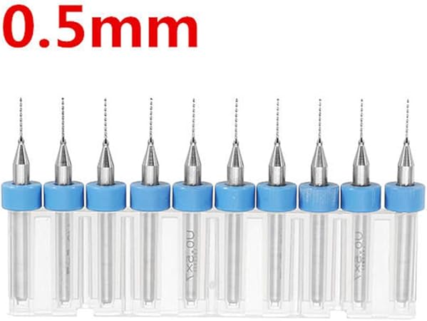 Xueliee 10pcs 3 175mm Shank Micro Forets 0 3 0 4 0 5mm Pcb Foret Carbure Cnc Outil De Gravure Amazon Fr Bricolage