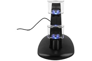 Yoidesu Controller Charger Station,Controller USB Charging Station Dock for with USB Charging Cable,Fast Charging Station for/Slim/with Blue LED Light(Black)