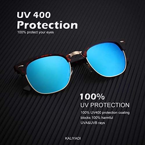KALIYADI Polarized Sunglasses for Men and Women SemiRimless Frame