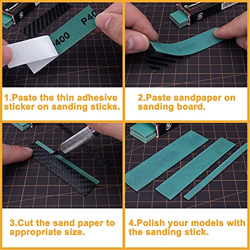 Zettokete Sanding Sticks Fit for Gundam Model Craft Hobby,Carbon Fibre