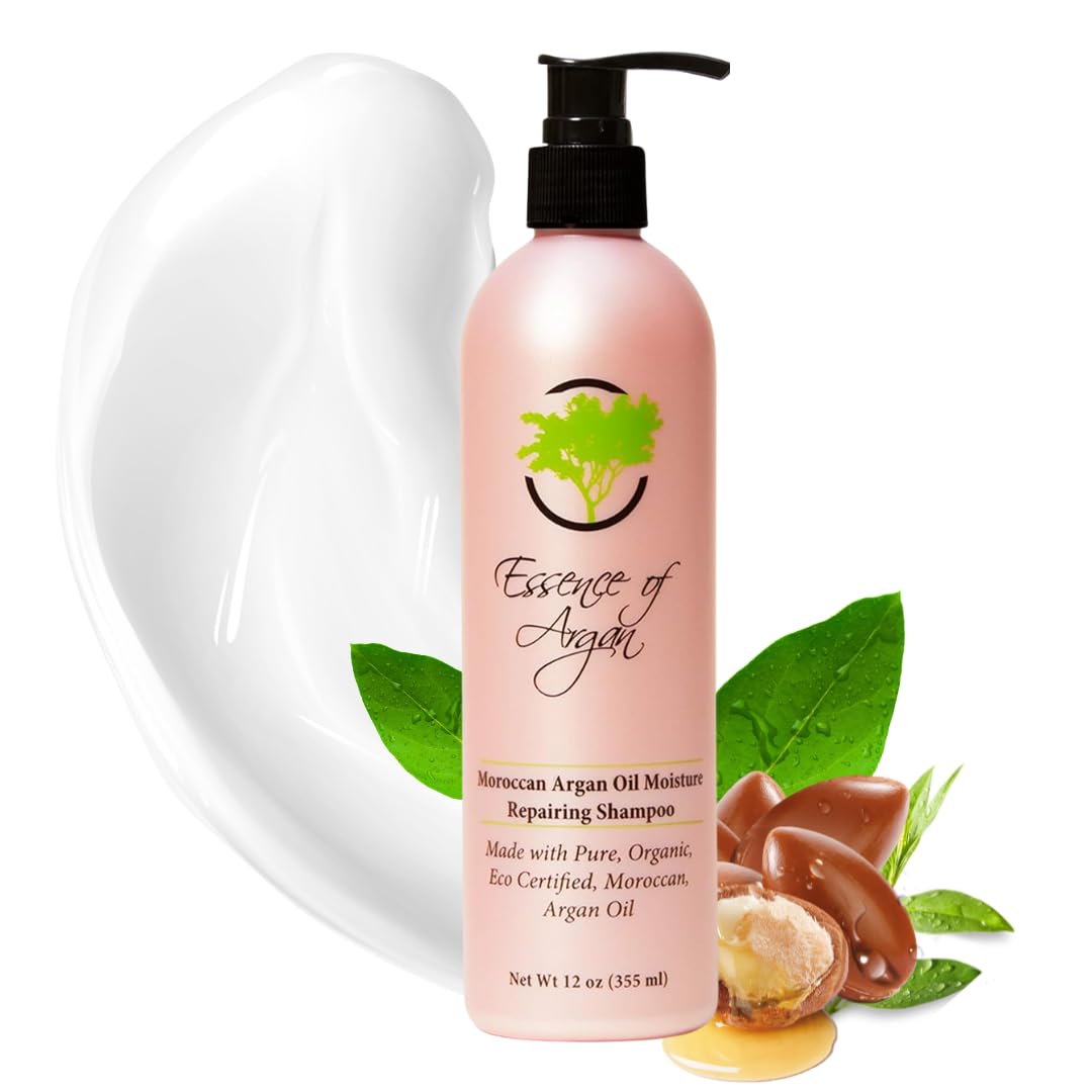 Essence of Argan Renewing Hair Care Products with 100% Pure Moroccan Organic Argan Oil - Volumizes, Nourishes and Heals Your Hair - All Hair Types (Shampoo)