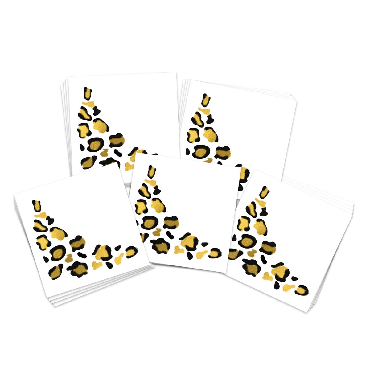 Metallic Gold Leopard Print Eye Accent Temporary Tattoos (5 Pack) | Skin Safe | MADE IN THE USA| Removable