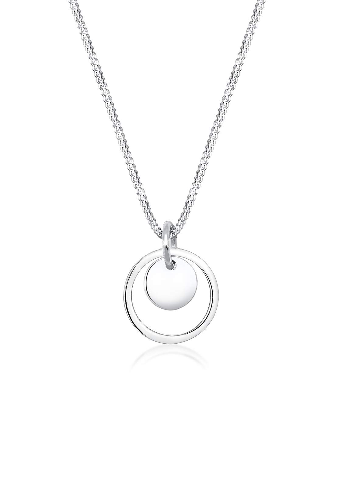 Elli Necklace Women Circle Plate Pendant Filigree in 925 Sterling Silver