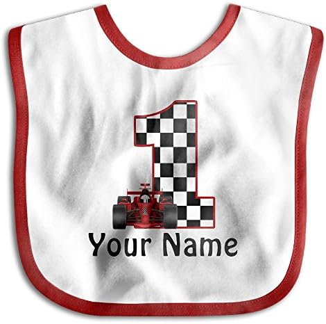 Jfhskif Baby 1st Birthday Race Car Personalized CowWaterproof Bibs The Baby Bibsgirl Teething Bibs
