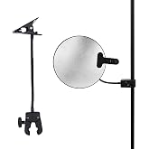 Photography Reflector Holder, 11'' Bendable Metal Gooseneck Reflector Clamp | Photography Stand Clamp for Backdrop, Diffuser, Lighting, Clamping Range 0.5''-1.9''