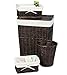 Laundry Hamper Storage Set Lined Wicker Baskets and Clothes Hamper with Lid Perfect Bathroom Accessories