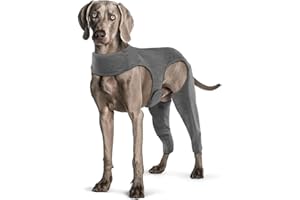 Yoolhamy Dog Surgery Recovery Suit, Dog Leg Wound Protector Brace, Comfortable Dog Elbow Protector Cone Alternative Prevent Licking Bite Long Sleeve Suits Leg Brace Support (Grey, 2XL)
