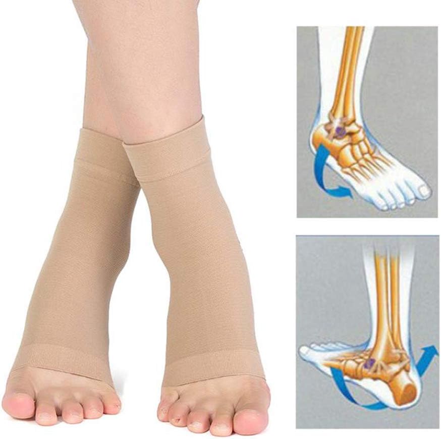 LLQ Ankle Support Sleeve, with Ankle Bone Pads Protection Socks,for Skating Hockey Inline Roller Hiking or Riding Boots 2 Pairs