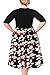 Nemidor Women's Floral Print Vintage Style Plus Size Swing Casual Dress (20, Black+Red)