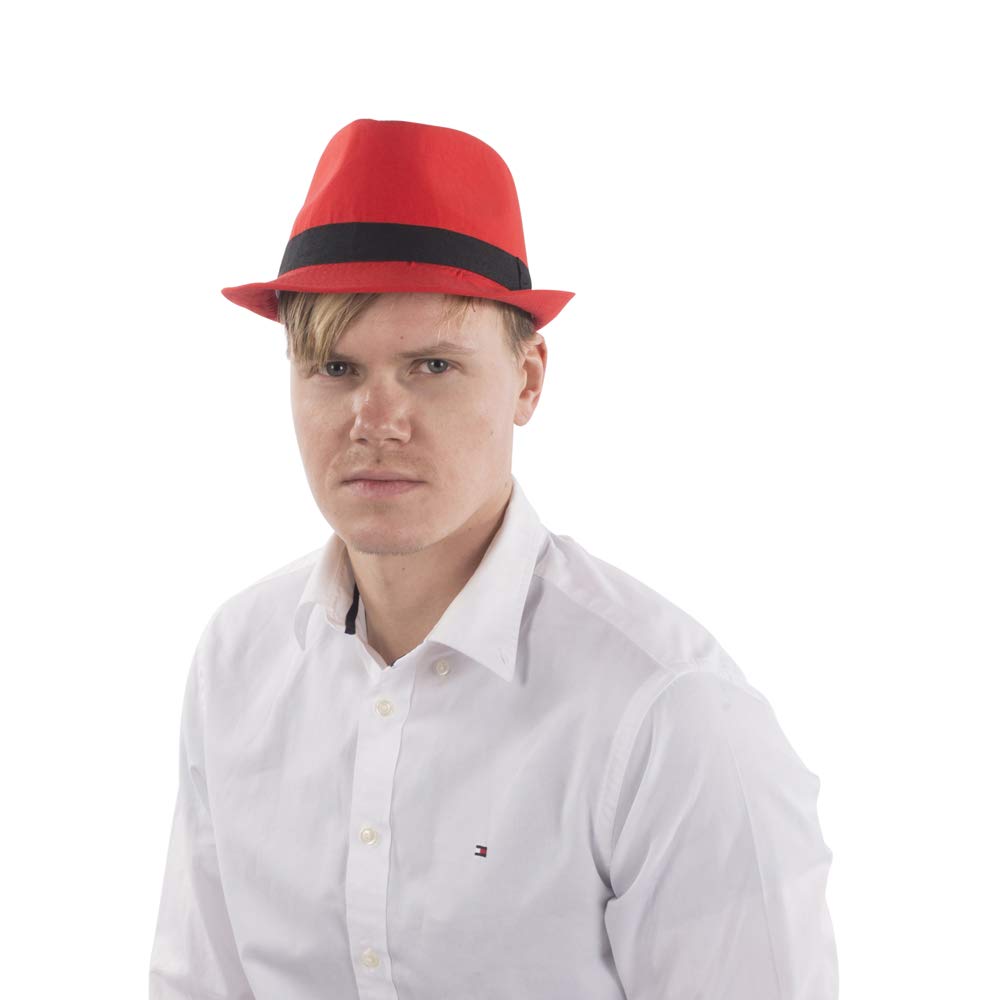 Dress Up America Fedora Hat Red - One Size — image 1