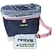 Drive Auto Car Trash Can - Leakproof, Hanging Garbage Bin with 20 Trash Bags and Pink Adjustable Strap - Truck & Car Accessories for Men and Women - Grey with No Lid